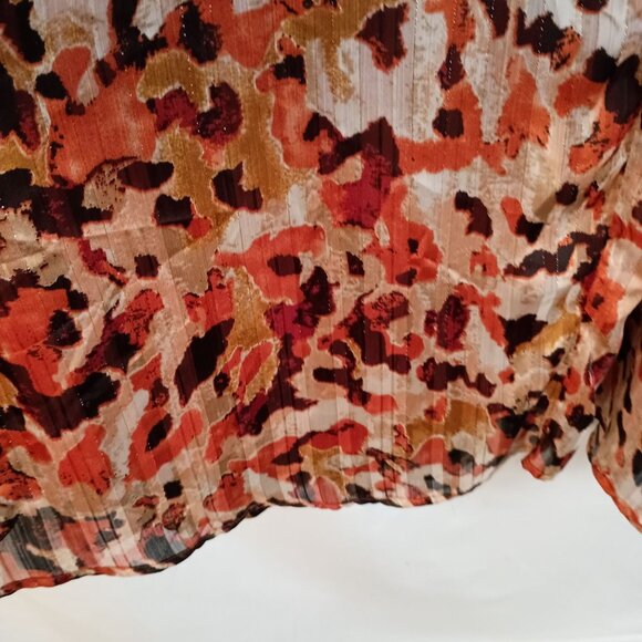 Shein Frenchy Floral Midi Dress Orange Multi Long Sleeve V Neck Womens M - Picture 10 of 10